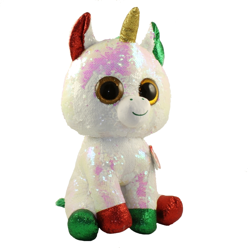 TY Flippables Sequin Plush STARDUST the Christmas Unicorn LARGE Size 17 inch BBToyStore Toys Plush Trading Cards Action Figures Games online retail store shop sale