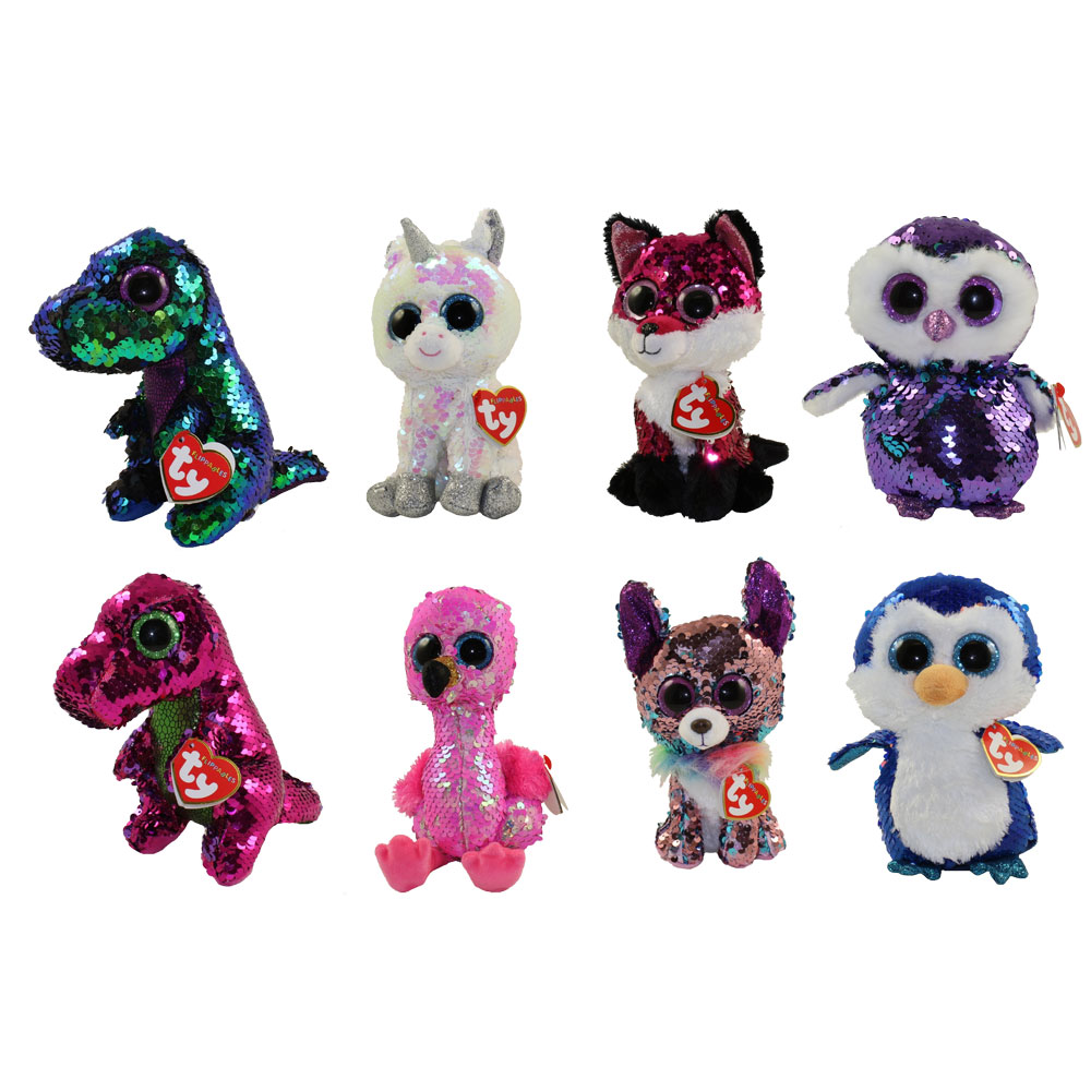 TY Flippables Sequin Plush - SET OF 8 Fall 2018 Releases (Medium Size - 10 inch)
