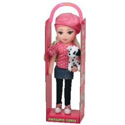 TY Girlz - AWESOME ASHLEY - ( Boxed Set w/ Hat & Dog )