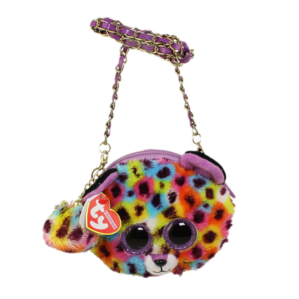 TY Gear Mini Purse - GISELLE the Rainbow Leopard (6 inch)