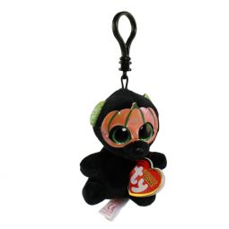 TY Halloweenie Beanie Baby - SPIRIT the Bear with Pumpkin Mask (Plastic Key Clip - 4 inch)
