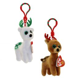 TY Holiday Baby - 2017 Set of 2 (Tinsel & Peppermint) (key clips - 3.5 inch)