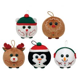 TY Holiday Baby Beanies - 2013 Complete set of 5 (Chestnut, Sweets, Snowdrift, Chilly & Glacier)