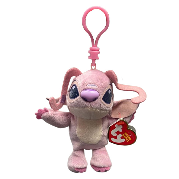 TY Disney Beanie Baby Clip - ANGEL (Plastic Key Clip - 4 inch)
