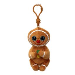TY Beanie Baby (Beanie Bellies) - COOKIE the Gingerbread (Plastic Key Clip)