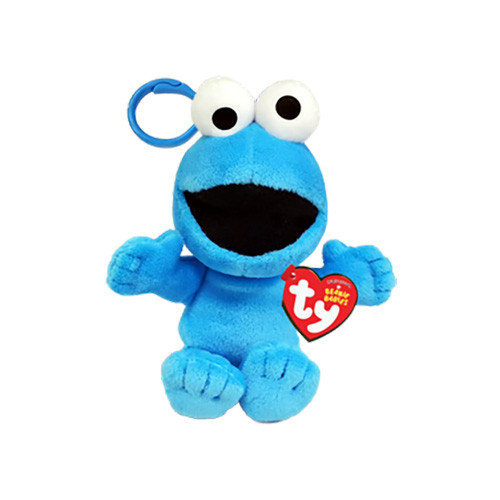 TY Sesame Street Beanie Baby Clip - COOKIE MONSTER (Plastic Key Clip - 4 inch) [COMING SOON]