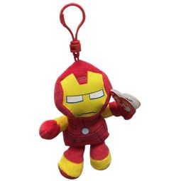TY Marvel Beanie Baby Clip - IRON MAN (Plastic Key Clip - 4 inch)