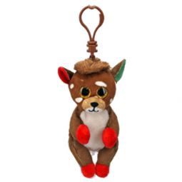 TY Beanie Baby (Beanie Bellies) - JUNO the Reindeer (Plastic Key Clip)