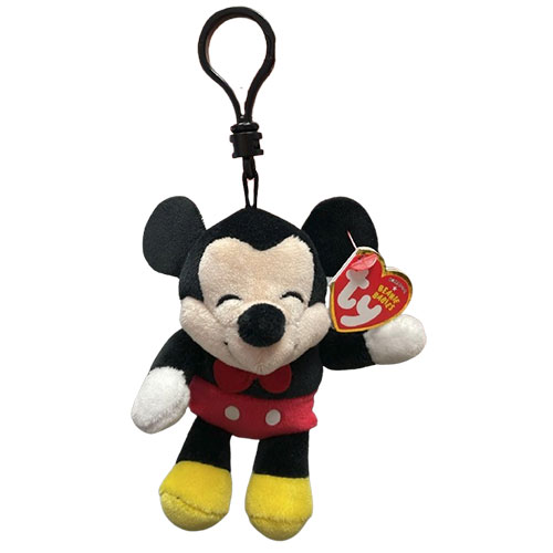 TY Disney Beanie Baby Clip - MICKEY MOUSE (Plastic Key Clip - 4 inch)