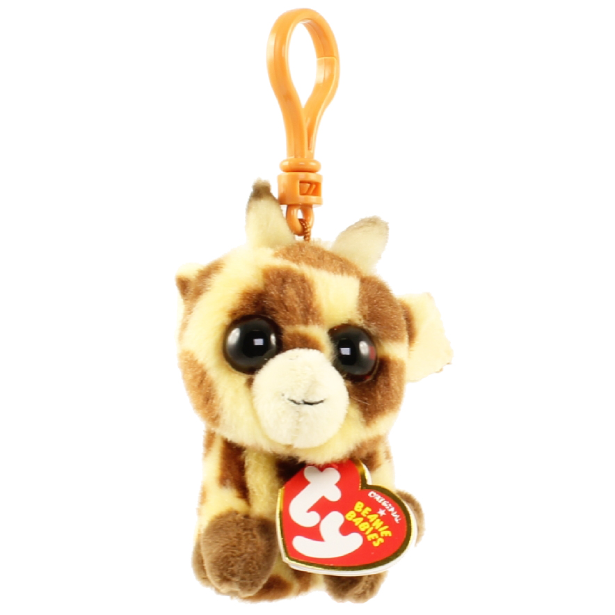 TY Beanie Baby - PEACHES the Giraffe (Plastic Key Clip) (4 inch)