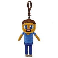 TY Minecraft Beanie Baby Clip - STEVE (Plastic Key Clip - 4 inch)