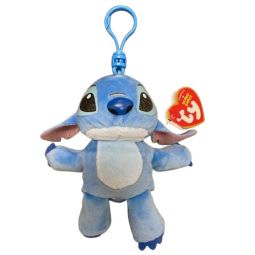 TY Disney Beanie Baby Clip - STITCH (Plastic Key Clip - 4 inch)