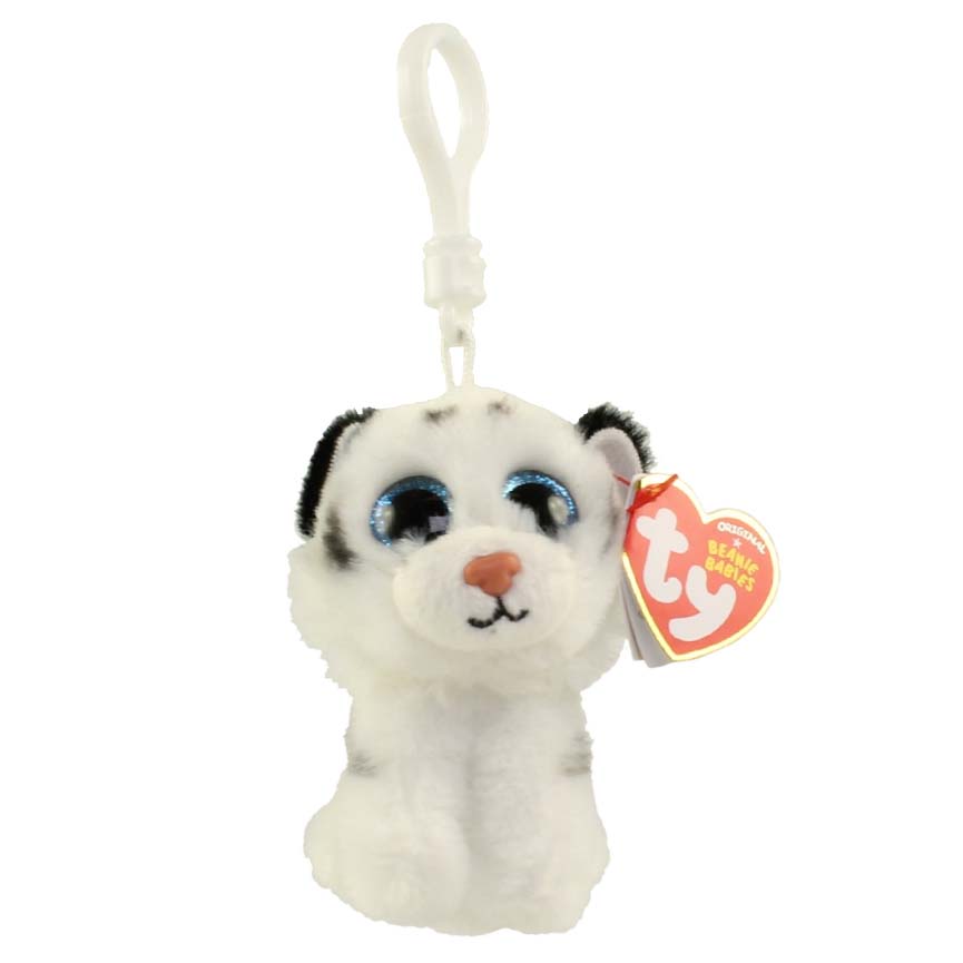TY Beanie Baby - TUNDRA the White Tiger (Plastic Key Clip) (4 inch)