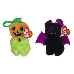 TY Beanie Baby (Beanie Bellies) - SET of 2 Halloween 2023 Releases (Alfred & Hollow)(Key Clips)