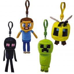 TY Beanie Babies - Minecraft - SET of 4 (Key Clips) (4 in)(Pre-Order ships Spring)
