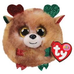 TY Puffies - FUDGE the Christmas Reindeer (3 inch)