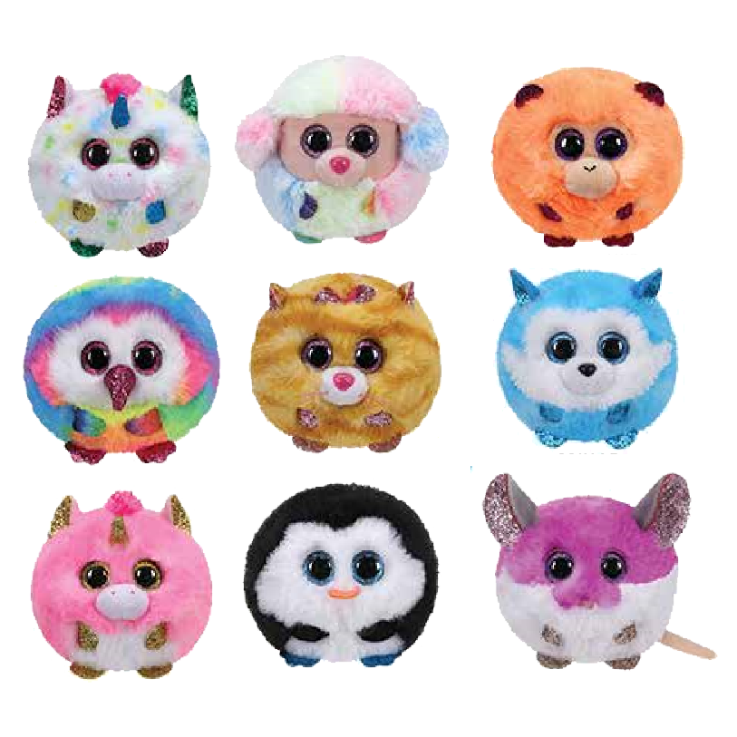 TY Puffies - SET of 9 Spring 2020 Releases (4 inch)(Prince, Fantasia, Waddles, Harmoine, Colby, Rain