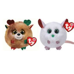 TY Puffies - SET OF 2 CHRISTMAS 2021 RELEASES (Brie & Fudge)(4 inch)