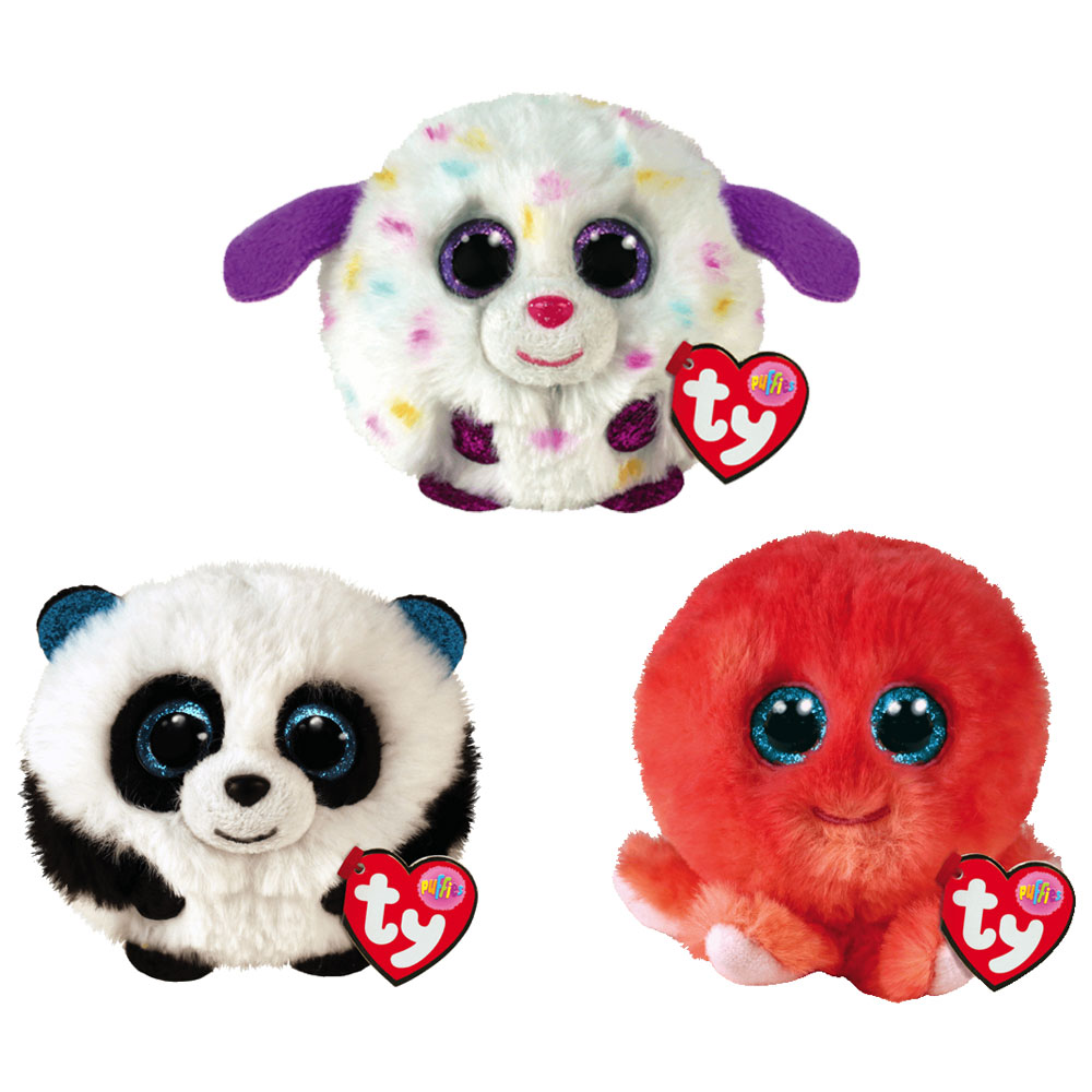 TY Puffies SET OF 3 FALL 2021 RELEASES (Munchkin, Bamboo & Sheldon)(4