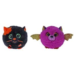 TY Puffies (Beanie Balls) Plush - SET of 2 Halloween 2022 Releases (Salem & Hastie)