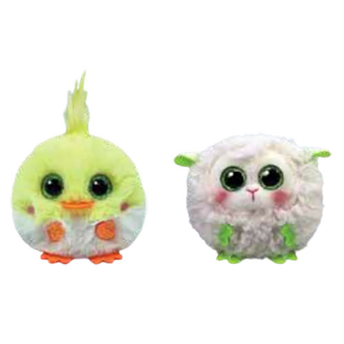 TY Puffies (Beanie Balls) Plush - SET OF 2 EASTER 2023 RELEASES (Eggy & Baasby)(3 inch)