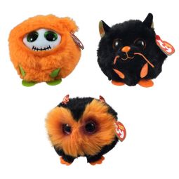 TY Puffies (Beanie Balls) Plush - SET of 3 Halloween 2023 Releases (Griffin, Mystic & Whodini)