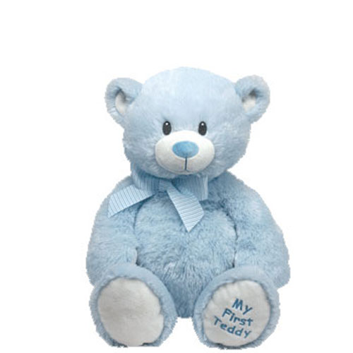 TY Plush Pluffie - SWEET BABY the Bear (Blue) (Medium - 8inch)