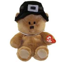 TY Pluffies - LIL PILGRIM the Bear (Light Brown - Plastic Eyes)(Barnes & Noble Exclusive) (10 inch)