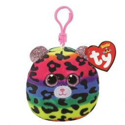 TY Mini Beanie Squishies (Squish-A-Boos) Plush - DOTTY the Rainbow Leopard (3 inch)