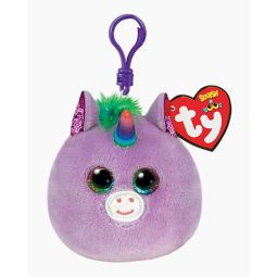 TY Mini Beanie Squishies (Squish-A-Boos) Plush - ROSETTE the Purple Unicorn (3 inch)