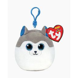 TY Mini Beanie Squishies (Squish-A-Boos) Plush - SLUSH the Husky Dog (3 inch)