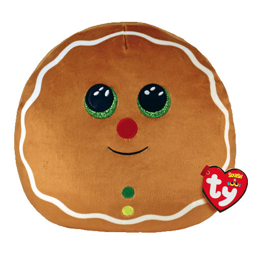 TY Squish-A-Boos Plush - COOKIE the Gingerbread Man (Small Size - 10 inch)