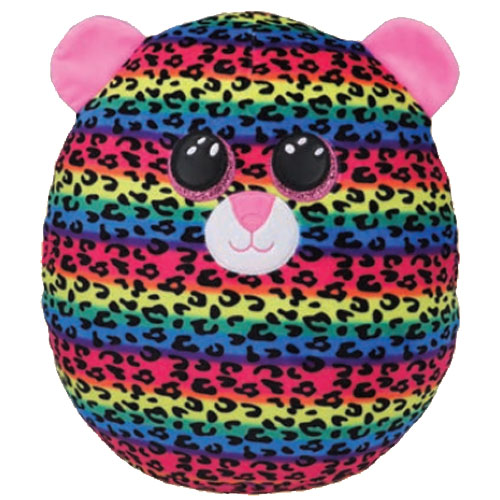 TY Squish-A-Boos Plush - DOTTY the Rainbow Leopard (Small Size - 8 inch)
