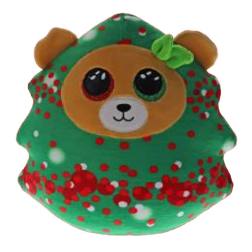 TY Squish-A-Boos (Squishies) Plush - EVERETT the Christmas Tree Bear (Small Size - 10 inch)(Winter)