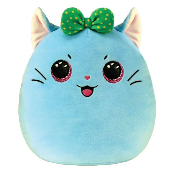 TY Beanie Squishies (Squish-A-Boos) Plush - KIRRA the Blue Kitty Cat (10 inch)