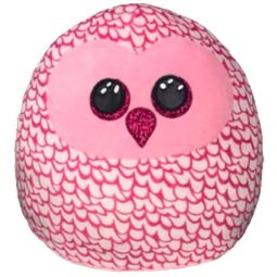 TY Squish-A-Boos Plush - PINKY the Owl (Small Size - 8 inch)