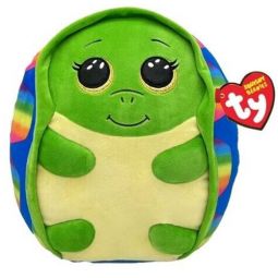 TY Beanie Squishies (Squish-A-Boos) Plush - SHRUGS the Rainbow Turtle (10 inch)