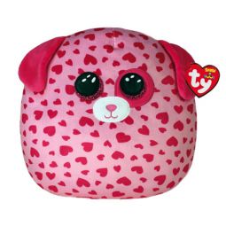 TY Squish-A-Boos Plush - TICKLE the Valentine's Dog (Small Size - 10 inch)
