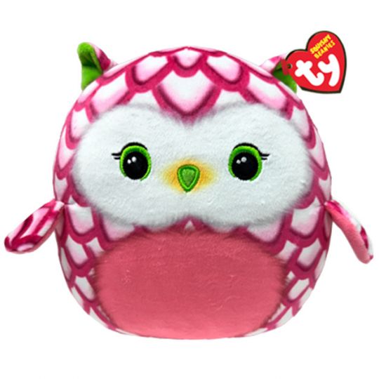 TY Beanie Squishies (Squish-A-Boos) Plush TOOTIE the Pink Owl