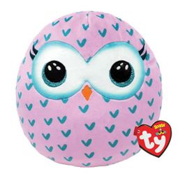 TY Squish-A-Boos Plush - WINKS the Owl (Small Size - 10 inch)