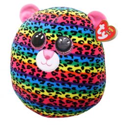 TY Squish-A-Boos Plush - DOTTY the Rainbow Leopard (12 inch)