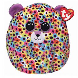 TY Squish-A-Boos Plush - GISELLE the Rainbow Leopard (12 inch)
