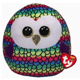 TY Squish-A-Boos Plush - OWEN the Rainbow Owl (12 inch)