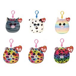 TY Mini Beanie Squishies - SET OF 6 CATS & DOGS (Kiki, Fetch, Dotty, Slush +2)(3 inch)