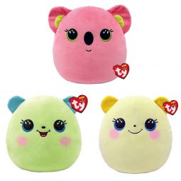 TY Squish-A-Boos Plushes - FALL 2021 SET OF 3 BEARS (Clover, Poppy & Buttercup)(10 inch)
