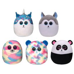 TY Squish-A-Boos Plushes - SET OF 5 (Slush, Cooper, Helena, Hope +1)(Small Size - 8 inch)