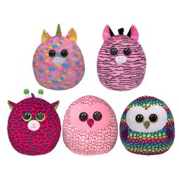 TY Squish-A-Boos Plushes - SET OF 5 (Owen, Pinky, Gilbert, Fantasia +1)(Small Size)