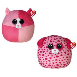TY Squish-A-Boos Plushes - VALENTINE'S DAY 2021 SET OF 2 (Scarlett & Tickle)(10 inch)