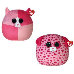 TY Squish-A-Boos Plushes - VALENTINE'S DAY 2021 SET OF 2 (Scarlett & Tickle)(10 inch)