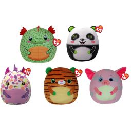 TY Squish-A-Boos Plushes - SET OF 5 SPRING 2025 (Astra, Tiggy +3) (8 inch)